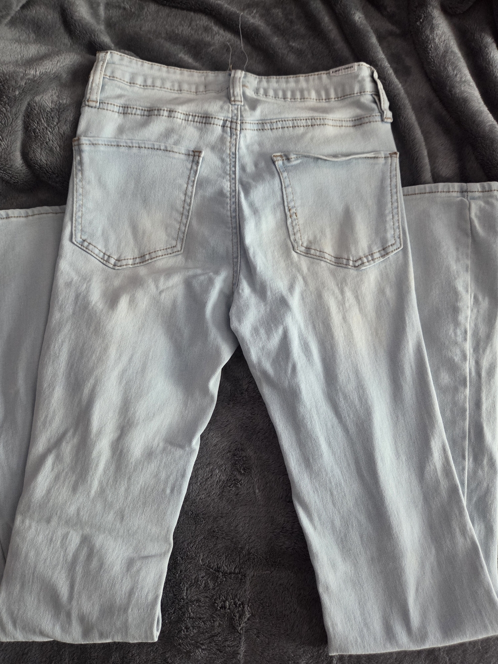 Almost Famous Light Blue Flare Jeans - Back Pocket Detail